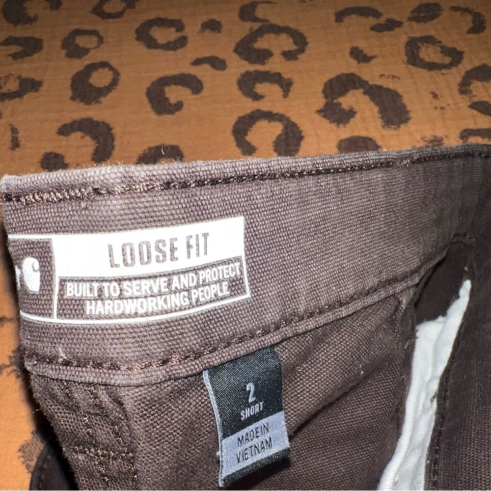 Carhartt Brown Loose Fit Pants- 2 short- Double Front
